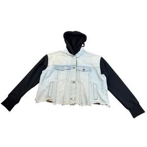 The‎ Current Elliott Women's 2 The Conductor Hooded Cropped Denim Jacket